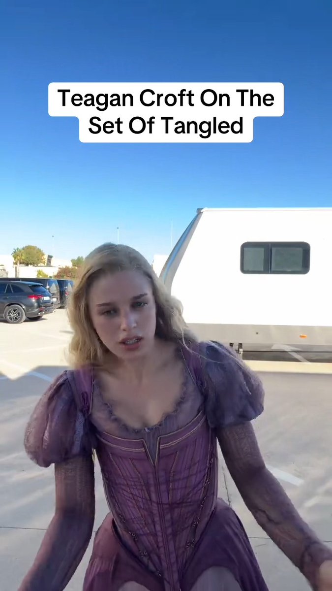 New look at Teagan Croft as Rapunzel on the set of #Tangled - Coming to theaters in 2028.