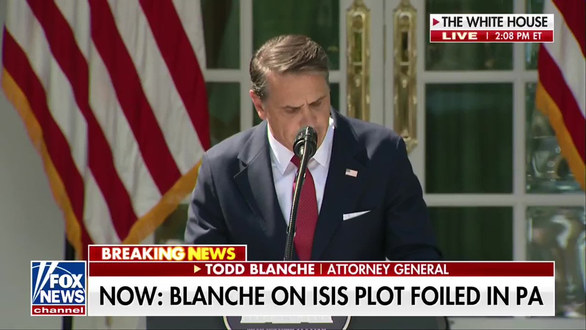 "Under President Trump's leadership, crime is the lowest it has been in modern history." Attorney General Todd Blanche opens his White House Rose Garden briefing by touting the administration's record on crime and public safety. "In 2025, murder rates were down nearly 20%, violent crime was down nearly 10%."