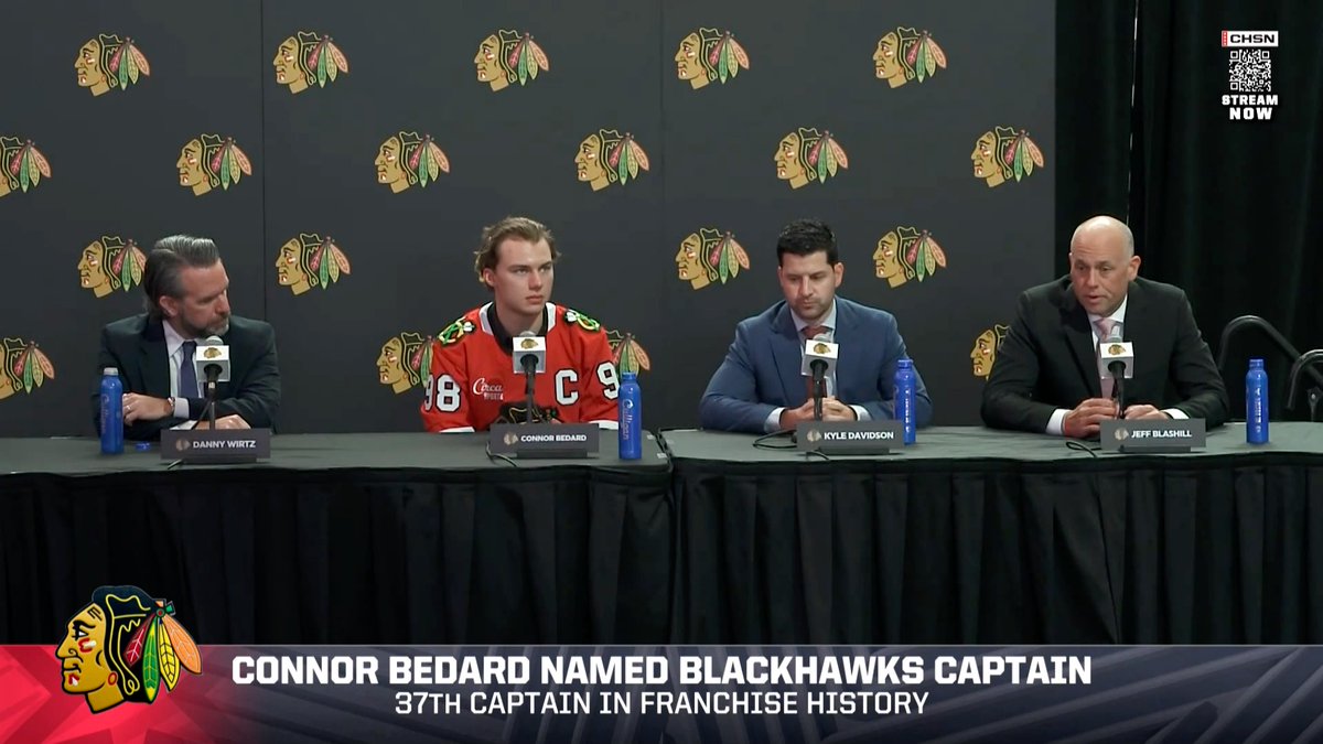 Jeff Blashill announces Patrick Kane and Tyler Bertuzzi will be alternate captains for the Blackhawks this season