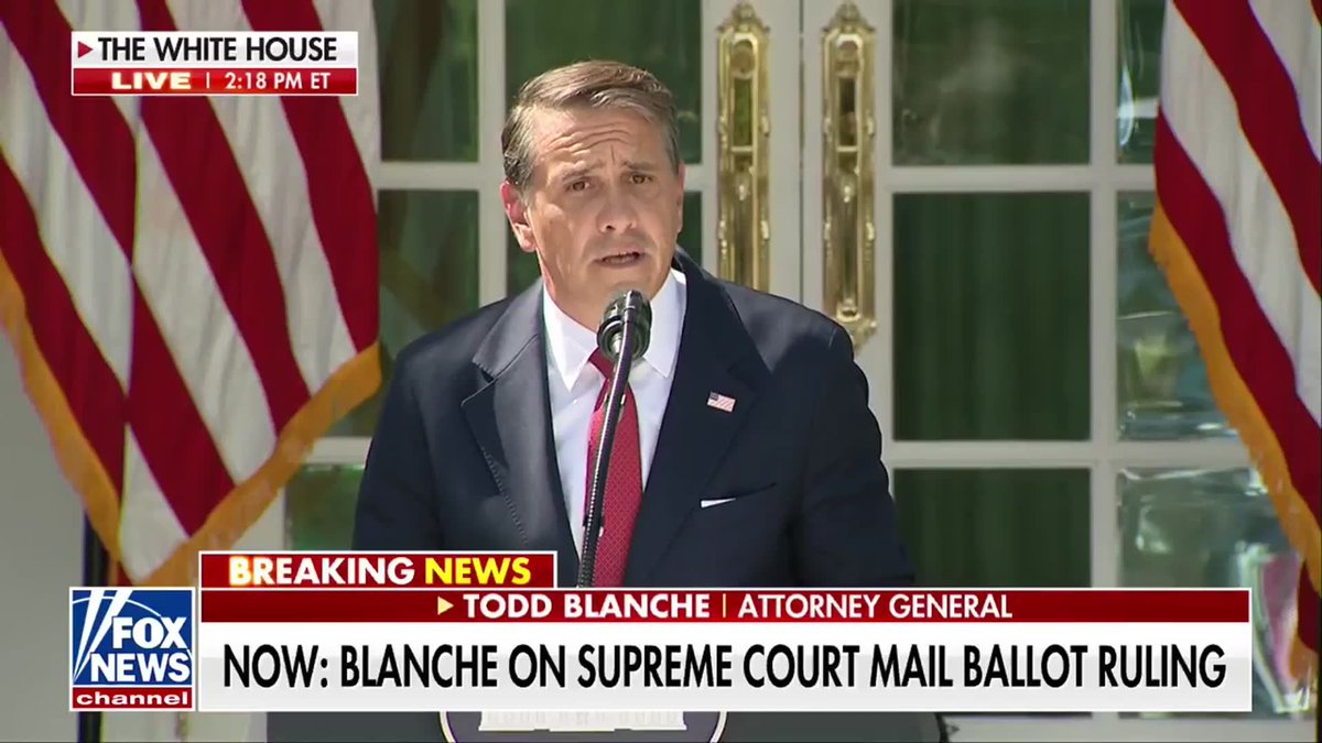 "He is very frustrated." Attorney General Todd Blanche defends President Trump's criticism of the Supreme Court after the justices reject his administration's push to restrict mail voting ahead of the midterms. Blanche says Trump has "every right" to make his concerns known: "This isn't the first time that he's done it, and it won't be the last."