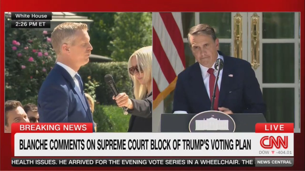 Q: Are you concerned that voters may be confused about what their options are to vote by mail, and what will the DOJ do to educate people? Blanche: I'm not sure the American people were following this that closely