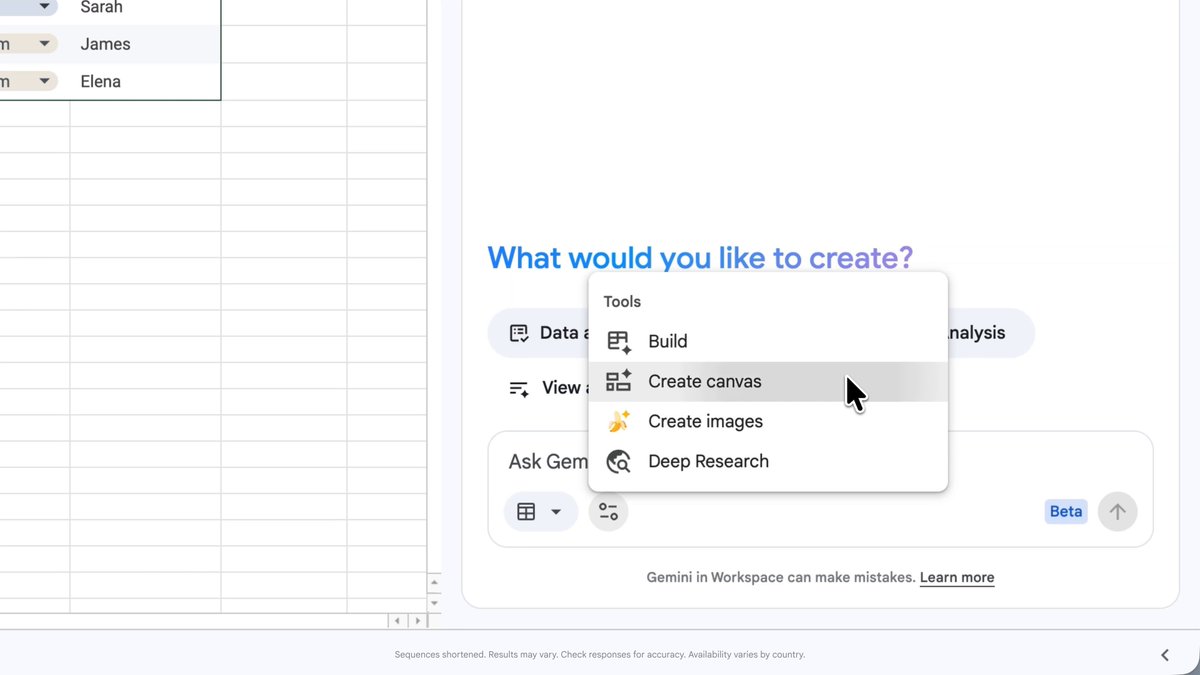 Transform task lists into dynamic Kanban boards with Sheets canvas! Ask Gemini to organize your to-dos into custom status columns like In Progress or Done. Drag and drop cards across stages or reassign owners, and your underlying spreadsheet data updates automatically in real time.