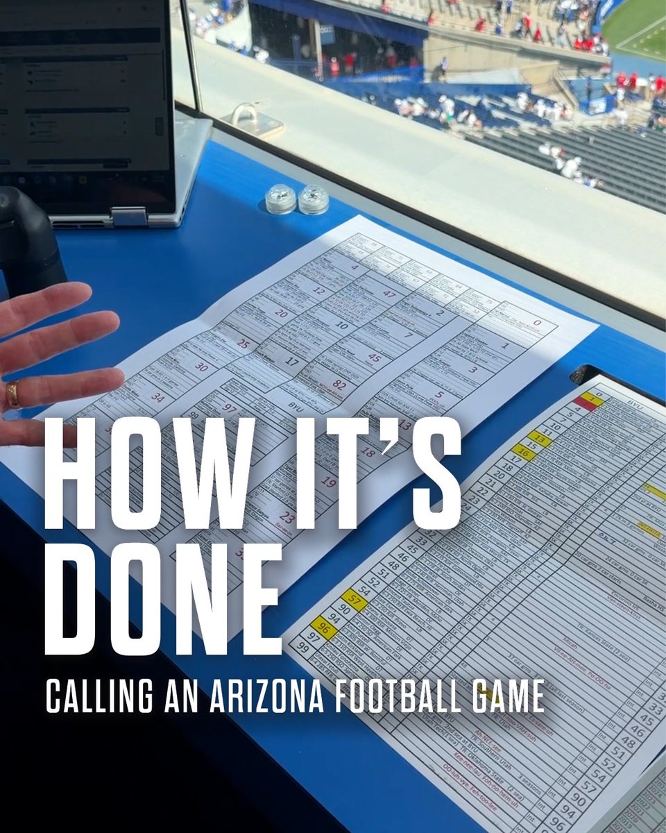 Go inside the radio booth to see how Brian Jeffries stays organized to call an Arizona Football game!🎙️