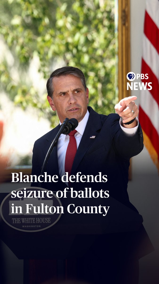 Attorney General Todd Blanche defended the FBI’s January raid on an election office in Fulton County, Georgia, during a news conference Tuesday. PBS News White House correspondent Liz Landers (Liz Landers) asked Blanche whether the Justice Department has found any evidence of impropriety in the 2020 election. “Why is it taking so long if you all think that there was election fraud in 2020?” Landers asked. “Why has that not come forward? Where is the evidence?” Blanche said the FBI did not just seize records, but that the agency was executing a search warrant authorized by a judge “based upon probable cause.” He said his department could not rush an investigation that required “reviewing hundreds of thousands of ballots from many, many years ago.” “When we have an answer, when the investigation is complete, you will know,” Blanche said.