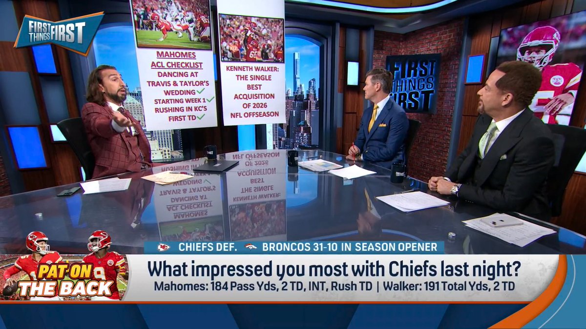 “Going from injured Isiah Pacheco and old Kareem Hunt to Kenneth Walker is going from a barefoot rickshaw to a Mercedes. It is such a massive upgrade that it’s the single-biggest move of the offseason.” nick wright drops his second banner: