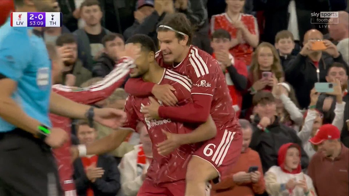 Ruthless!! 🔥 Cody Gakpo doubles Liverpool's lead against Spurs 🔴