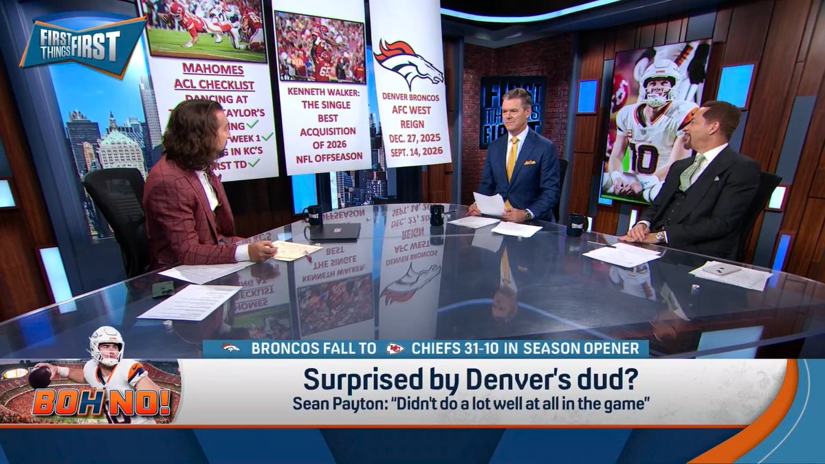 “I’d like to recognize their tenure atop the division. It was 9 months. The Chiefs ran it for the 9 years prior. The Broncos clinched it on December 27...and it ended last night.” nick wright reveals his final banner 😅