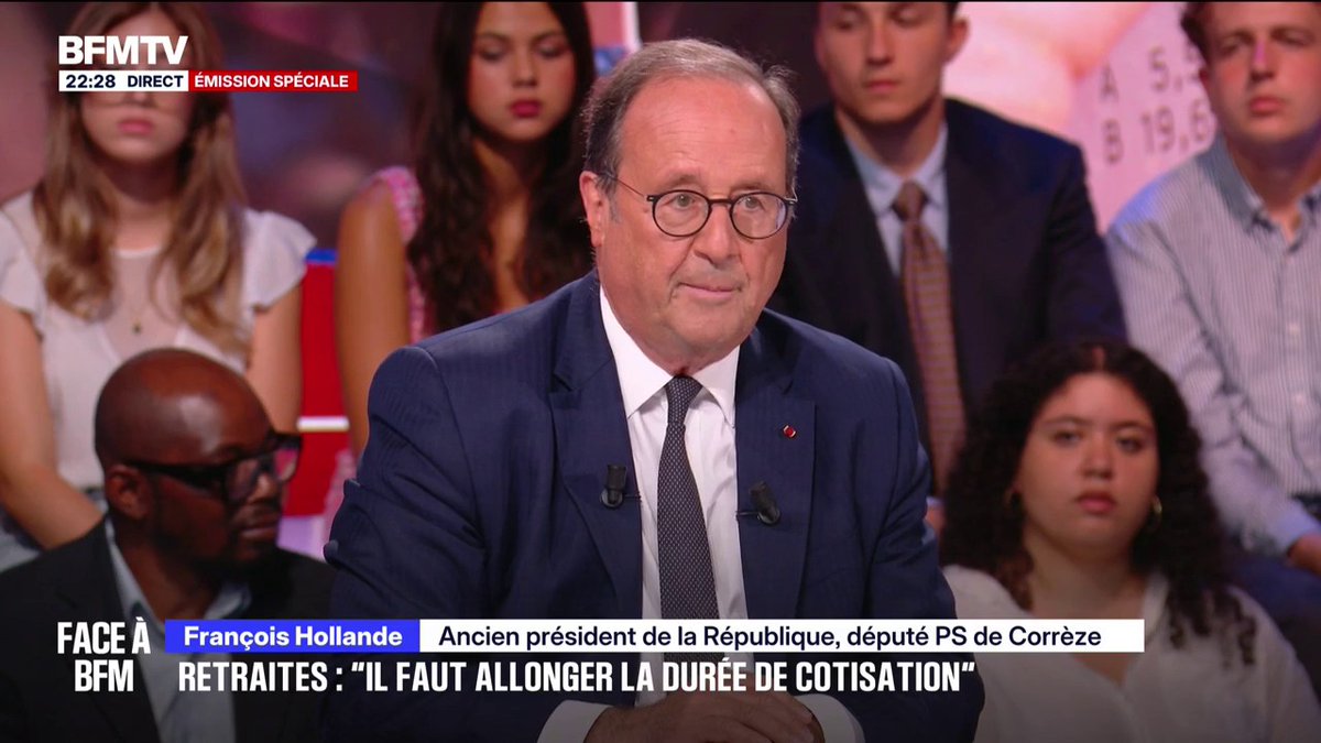 Retraites: "Pour moi, la borne d'âge c'est 63 ans", estime François Hollande, ancien président de la République
