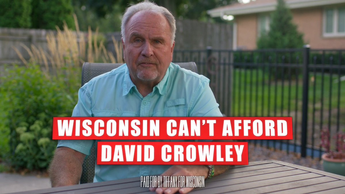 🚨NEW AD: Jim, a Milwaukee County resident of 46 years, says David Crowley has got to go. "I've seen crime rise, my property taxes rise, and my overall services go down. My sales tax almost doubled... David Crowley had his chance. We can't afford him to be up in Madison."