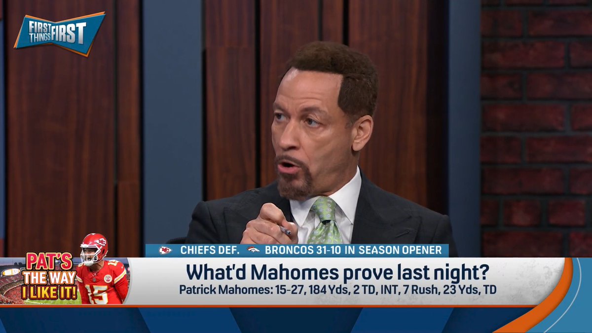 “He’s mentally superior to all the other quarterbacks... He still is clearly the best quarterback in the league regardless of his stats. He wins with willpower.” Chris Broussard breaks down what Patrick Mahomes proved last night: