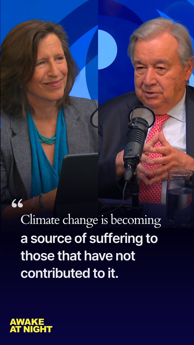 Climate change is a source of suffering for those who contributed the least & a source of enrichment for those who are most responsible. This is unacceptable. I sat down with Melissa Fleming 🇺🇳 for our “Awake at Night” podcast to discuss why leaders must take urgent #ClimateAction & accelerate the transition to clean energy.