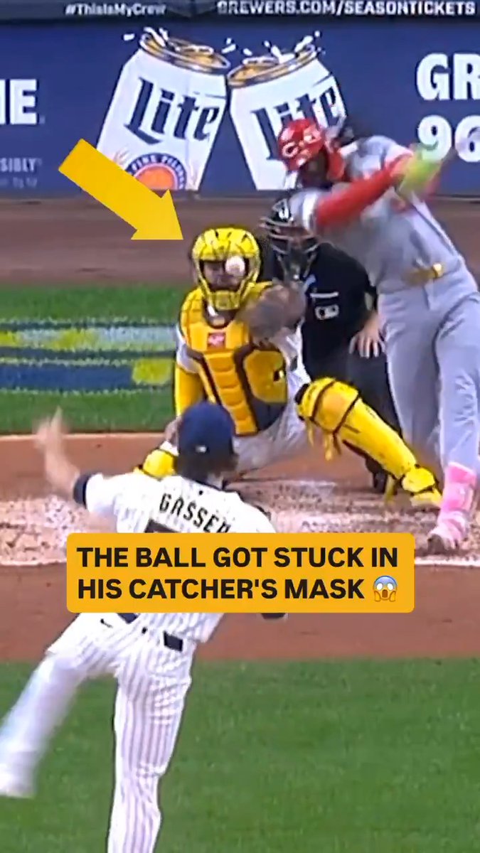 Gary Sanchez needed a new mask after that one. 🤣