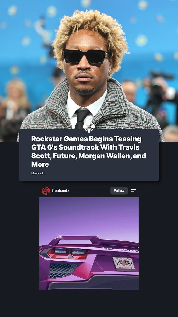 Rockstar Games has begun teasing the soundtrack for Grand Theft Auto 6 with new artwork from Future, Travis Scott, and other artists.