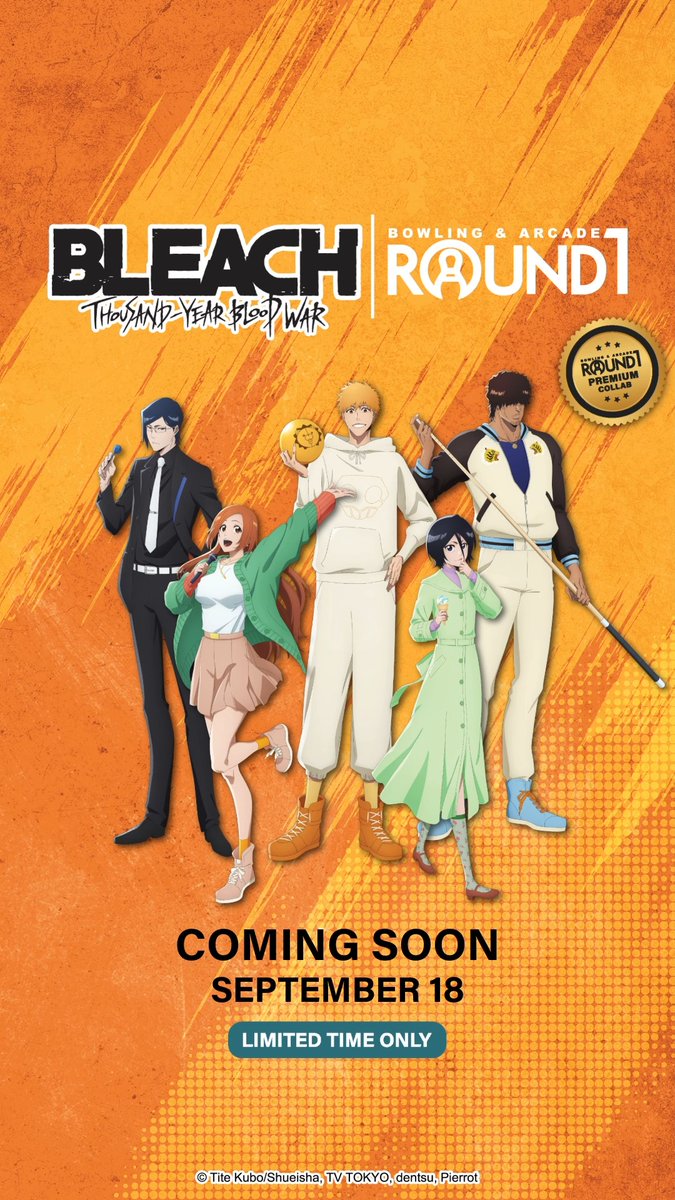 Calling all Soul Reapers, your next mission starts soon at Round1 🔥 Limited time BLEACH: Thousand-Year Blood War (BLEACH TYBW) club cards, stickers, T-shirts, playmats, and more are headed your way starting 9/18 at 10AM! Mark your calendars. You won't want to miss this one! Click for more details! VIZ Media #Round1USA #round1 #BLEACH_Anime #R1PremiumCollaboration