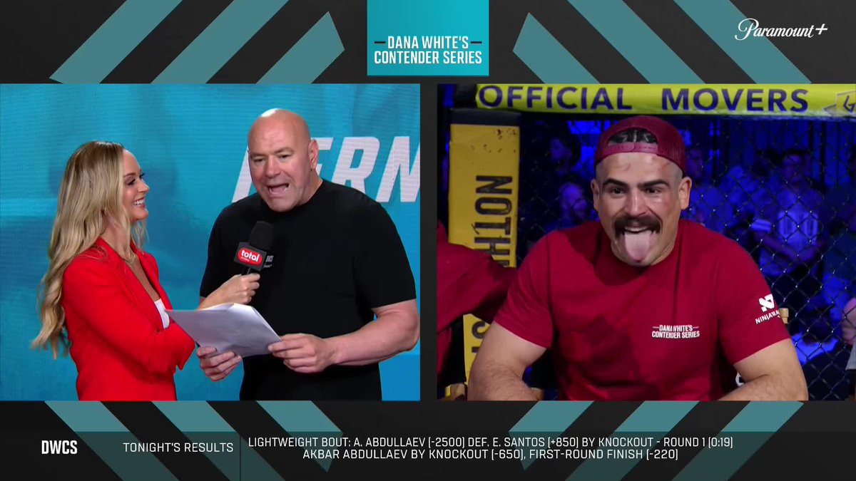 Dana White to Akbar Abdullaev: "I'm gonna go out on a limb here and I'm gonna call you possibly the greatest talent that's ever been on this show in 10 years."