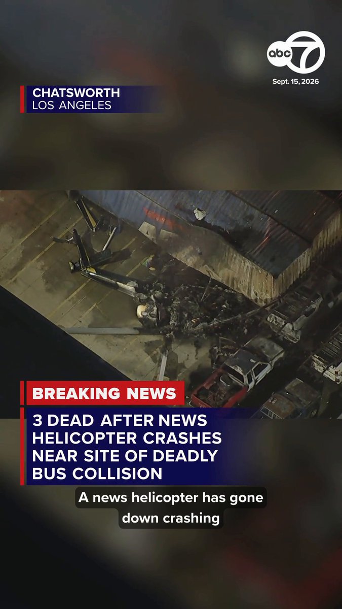 A news helicopter crashed and burst into flames near the scene of a deadly bus collision in Chatsworth on Tuesday evening. We have now learned that at least three people are dead. Read more: