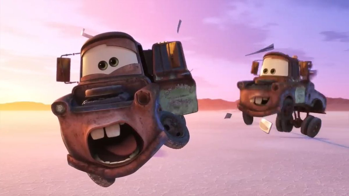 Forget the Incredibles, Mater is the strongest Pixar character. Since that Tow Truck managed to cheat death.