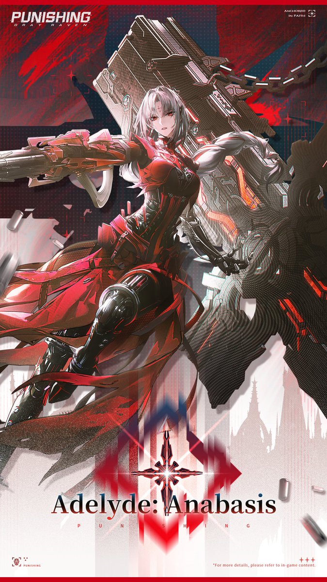 Character Showcase | Adelyde: Anabasis "Ammo loaded. Ready to engage." *For more details, please refer to in-game content. ———————————— Punishing: Gray Raven new version [Anchored in Faith] lives on SEPT 24, Punishing: Gray Raven × Date A Live V collaboration officially lives on SEPT 29! New S-Rank Omniframe [Adelyde: Anabasis] and S-Rank Collab Character [Kurumi Tokisaki] are coming soon!