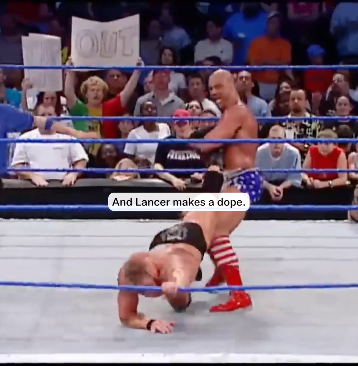 In one of the greatest matches in Smackdown history Brock Lesnar and Kurt Angle faced off in an Iron-Man match for the WWE Championship Kurt Angle revealed that just 1 before this match his Sister suddenly passed away from an OD & he still went out to perform. 23 years ago today this masterpiece happened. (2003)