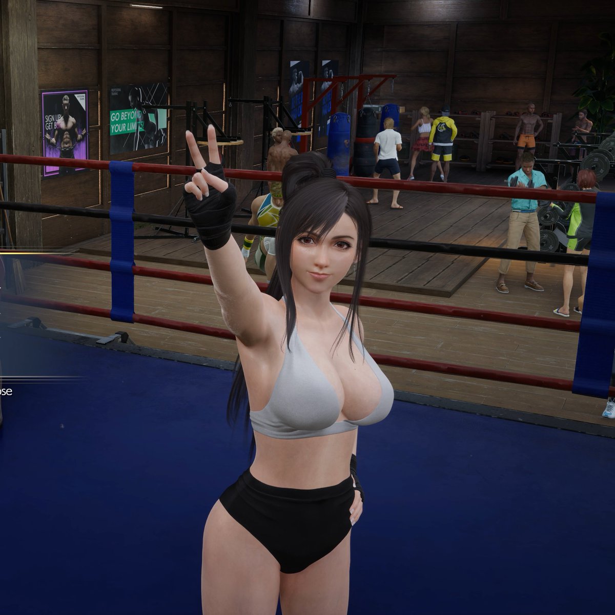 Tifa working up a good sweat