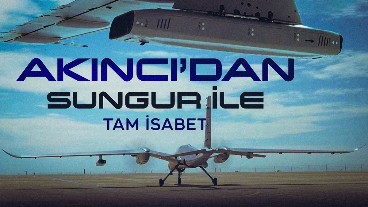 🇹🇷🎯AKINCI'dan SUNGUR ile tam isabet. AKINCI TİHA'dan ateşlenen SUNGUR, yüksek süratli hedef insansız hava aracını başarıyla vurdu.
