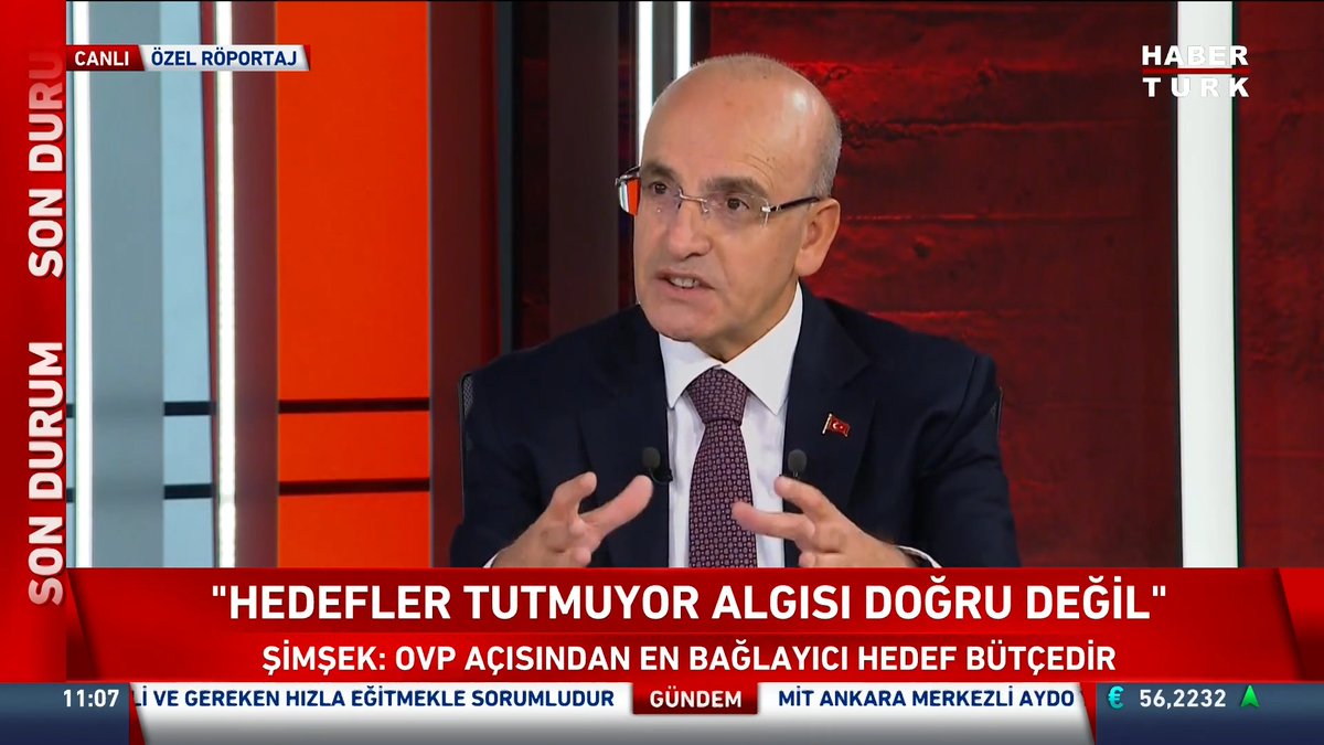 🗣️Hazine ve Maliye Bakanı Mehmet Simsek: "Hedefler tutmuyor algısı doğru değil."