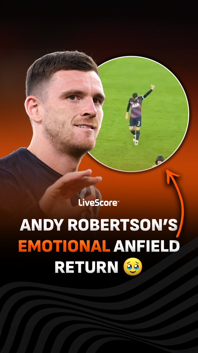 Liverpool fans made sure to give Andy Robertson a warm welcome back to Anfield 🥹❤️ A club legend on Merseyside 🐐