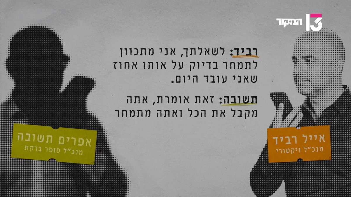 השיחה הזו בין מנכ"ל רשת ויקטורי לבין המתחרה שלו - לא אמורה להתקיים. הערב ב"המקור": ההקלטות המלאות שחושפות מה קורה מאחורי הקלעים של המחירים שכולנו משלמים בסופר 🛒 Raviv Drucker