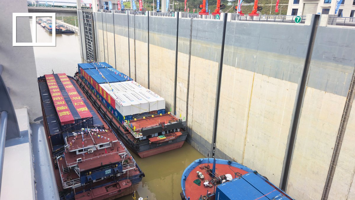 China’s new Pinglu Canal entered service as the country’s first river-to-sea canal on Wednesday.