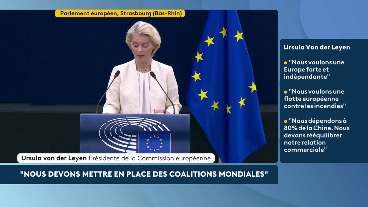 🇪🇺 🇨🇦 La présidente de la Commission, Ursula Von der Leyen, dit "oui" à la demande du Canada de devenir le "premier membre associé de l'UE". Mark Carney, le Premier ministre canadien, est présent au Parlement européen, à Strasbourg. #canal16