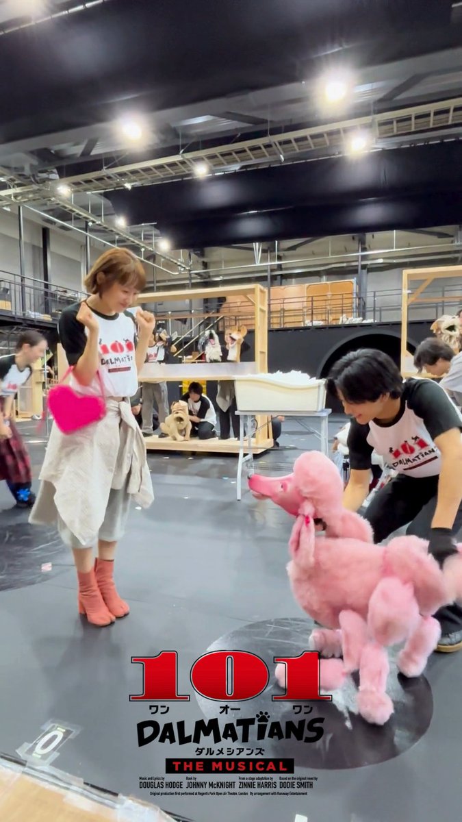 ┏━━━━━━━━━━┓ 稽古場の“ワン”シーン🐾 ┗━━━━━━━━━━┛ 魅力いっぱいの本作の稽古場から、とっておきの“ワン”シーンをお届けします🐶✨ レディー #高橋愛 さんと、プードル #有馬爽人 さんのペア🐩🩷 ピンクがおしゃれなレディーと、見たまま“ピンク!”のプードル。 お互いを見つけた瞬間の仕草が、たまらなくキュートです💓✨ ほかにも、個性豊かな犬たちがたくさん登場します! ぜひ、お気に入りの一匹を見つけてください🐶🐾 「どんな作品?」「パペットって何だろう?」と気になっている皆さまへ—— これからも、稽古場の“ワン”シーンをお届けします! どうぞお楽しみに🐾 💻𝐇𝐏 🔗 📅𝐒𝐜𝐡𝐞𝐝𝐮𝐥𝐞 𝐓𝐎𝐊𝐘𝐎|𝟏𝟎.𝟏𝟑㊋ ─𝟐𝟗㊍📍日生劇場 𝐎𝐒𝐀𝐊𝐀|𝟏𝟏.𝟕㊏ ─𝟏𝟓㊐📍梅田芸術劇場メインホール #101ダルメシアンズ #ワンオーワン #ワンワンミュージカル