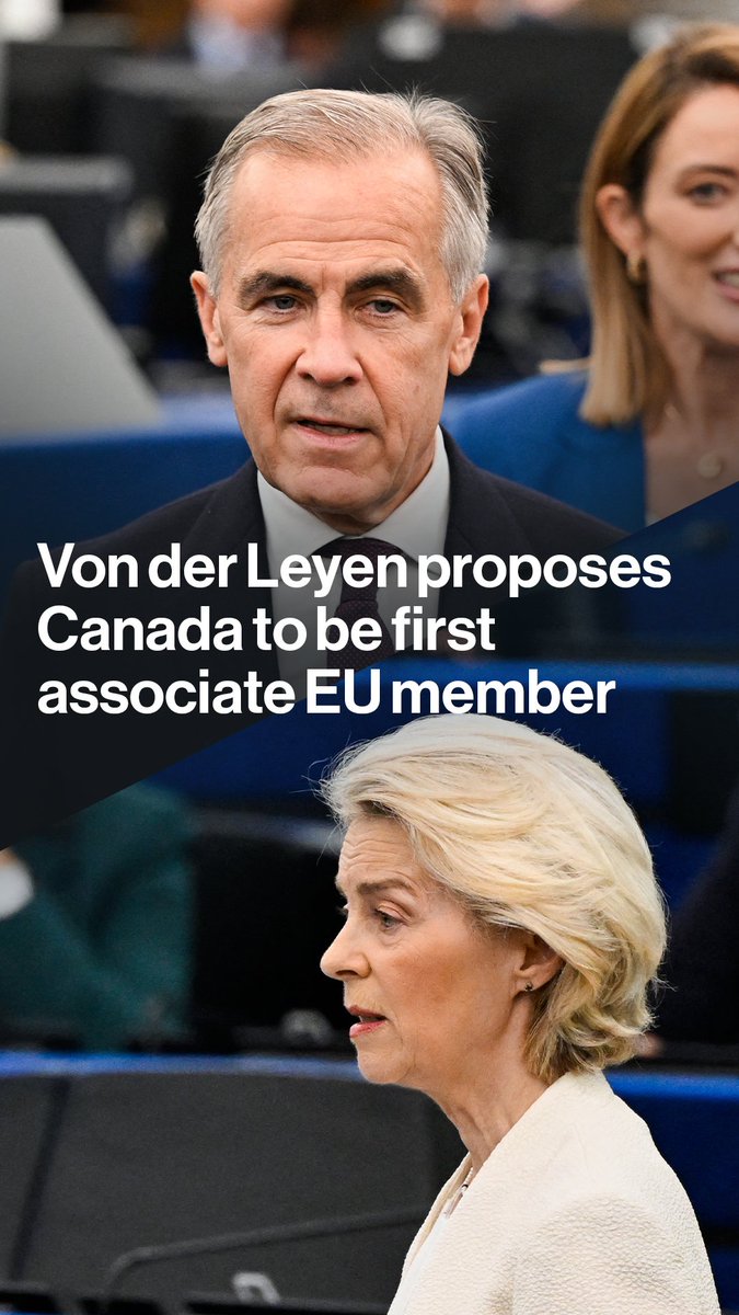 "In this new world, we must urgently re-imagine our partnerships." European Commission President Ursula von der Leyen proposes Canada become the first associate member of the European Union