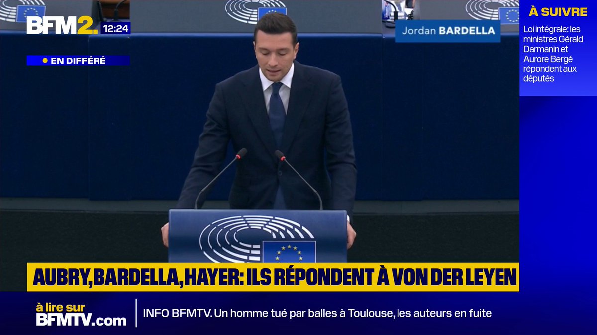 Discours sur l'état de l'UE: "Votre Europe ne coûte pas seulement plus chère chaque année, elle nous protège de moins en moins", déclare l'eurodéputé (RN), Jordan Bardella #BFM2