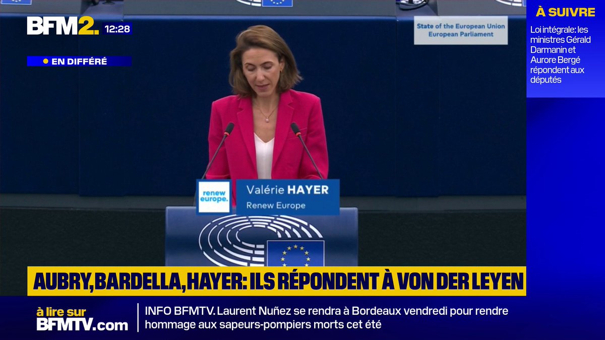 Alliance Canada-UE: "Le Canada est le bienvenu dans l'Union européenne", affirme l'eurodéputée Renew Valérie Hayer devant le Premier ministre canadien Mark Carney #BFM2