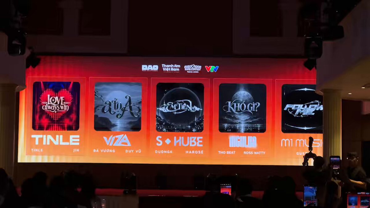 🇻🇳 Snippets of five entries for The Sound of Vietnam, the nation's #EurovisionAsia 2026 selection show, played at today's press conference: • Love Always Wins • a to A • Em Tiên • Khó Gì? • Follow Me