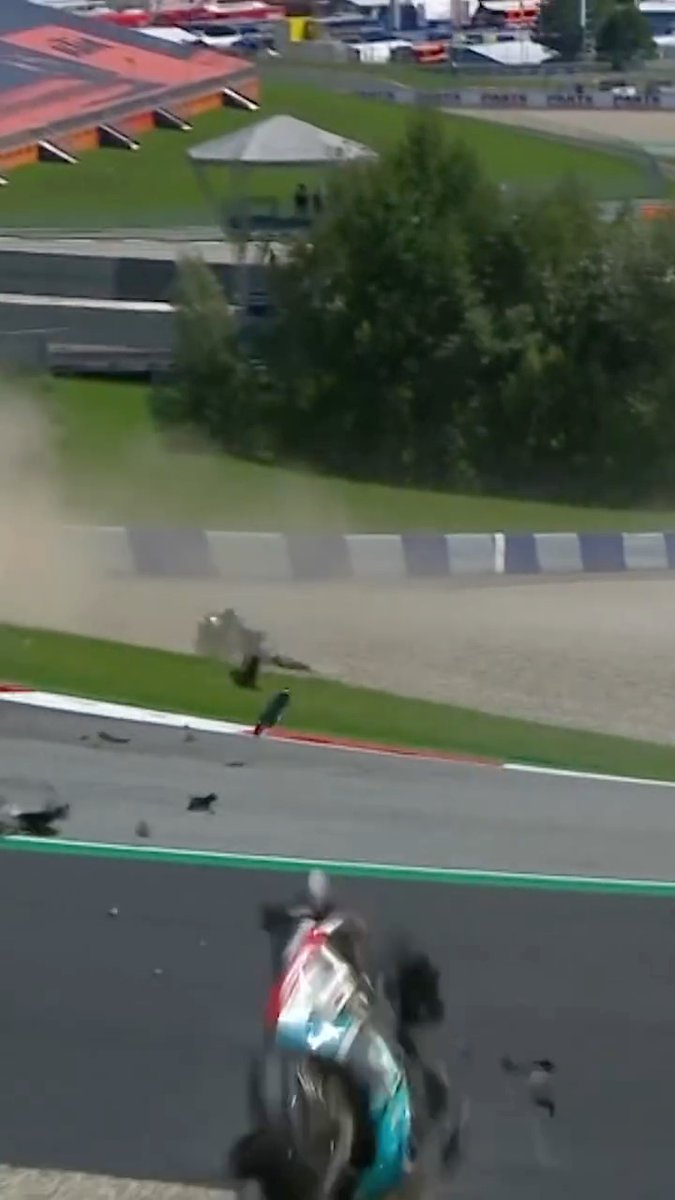 It was a MIRACLE Vinales and Rossi were unharmed 🙏 A terrifying crash from the 2020 #AustrianGP 😯 #MotoGP