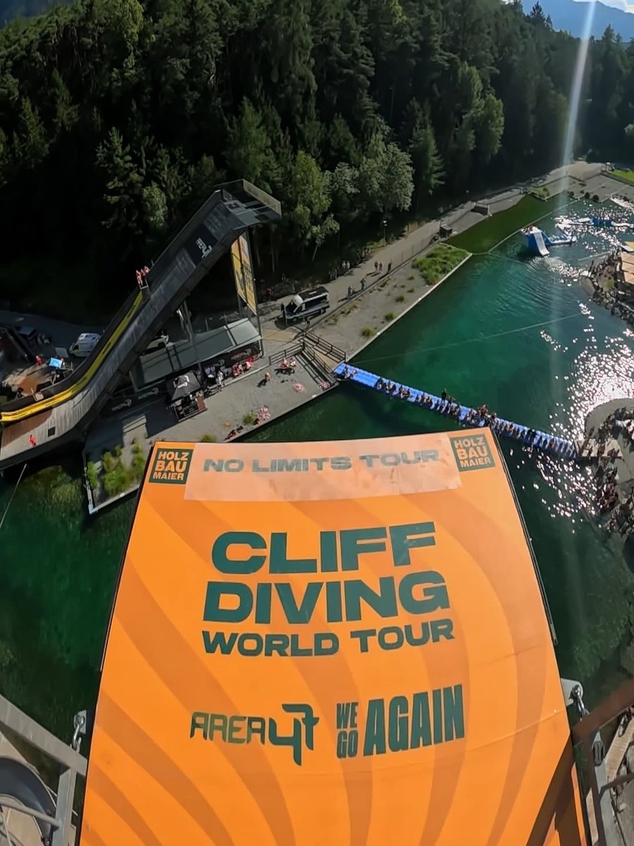 90 feet (28m) down with Osama Ali + his #GoProMISSION1 PRO 🤯 Professional cliff diving is not for the faint of heart. Shop the all MISSION 1 Series cameras 👉 #GoPro #POV #CliffDiving