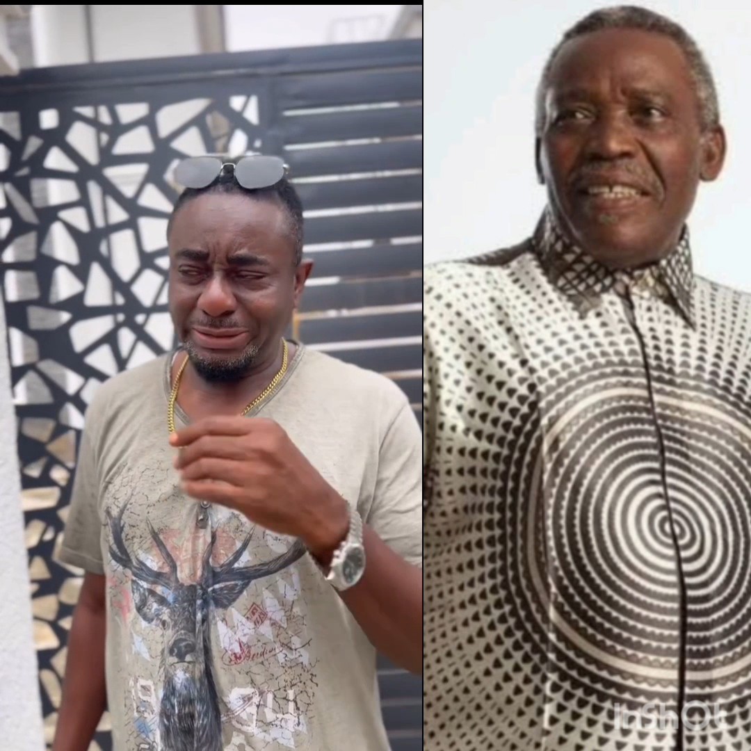 Actor Emeka Ike broke down in tears after hearing that Olu Jacobs passed away this morning😢🕊💔