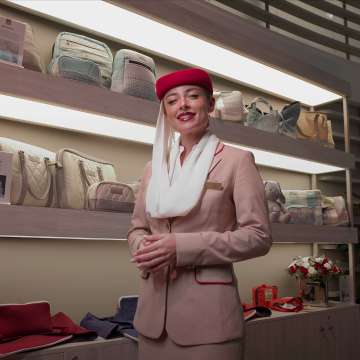At this year's ATM Dubai, we're showcasing Aircrafted by Emirates, a collection of limited-edition lifestyle and travel accessories, made entirely from upcycled materials!