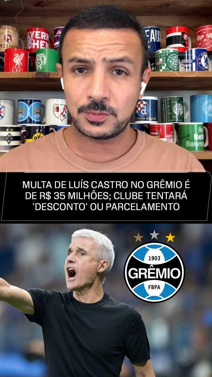 No Fala a Fonte, Bruno Andrade trouxe todos os detalhes sobre a demissão do técnico Luís Castro e explicou como o Grêmio planeja quitar os valores da rescisão, estimados em cerca de R$ 35 milhões. 👉 Saiba TUDO sobre o mercado da bola no Fala a Fonte, ao vivo, de segunda a sexta, no YouTube da ESPN Brasil! #FalaFonte #FutebolNaESPN #Gremio #LuisCastro