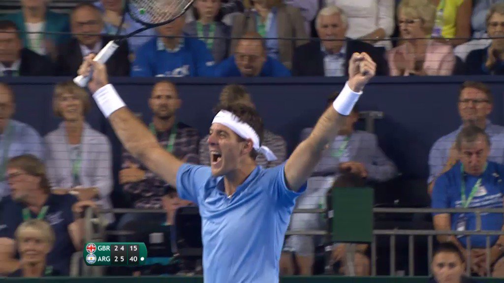 10 años de un partido inolvidable 💙🤍💙 Juan Martín Del Potro le ganó a Andy Murray por 6-4, 5-7, 6-7 (5), 6-3 y 6-4 en 5 horas de batalla. Esto era la verdadera Copa Davis.