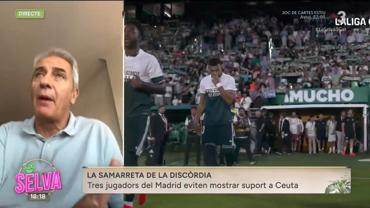 🟢 "Em sorprèn que els jugadors es posin la samarreta a mitges i que el Real Madrid vulgui tapar-ho" Manolo Lama, periodista, sobre la polèmica per la decisió d'algunes estrelles madridistes de no mostrar una samarreta en suport a Ceuta. #LaSelva3Cat ▶