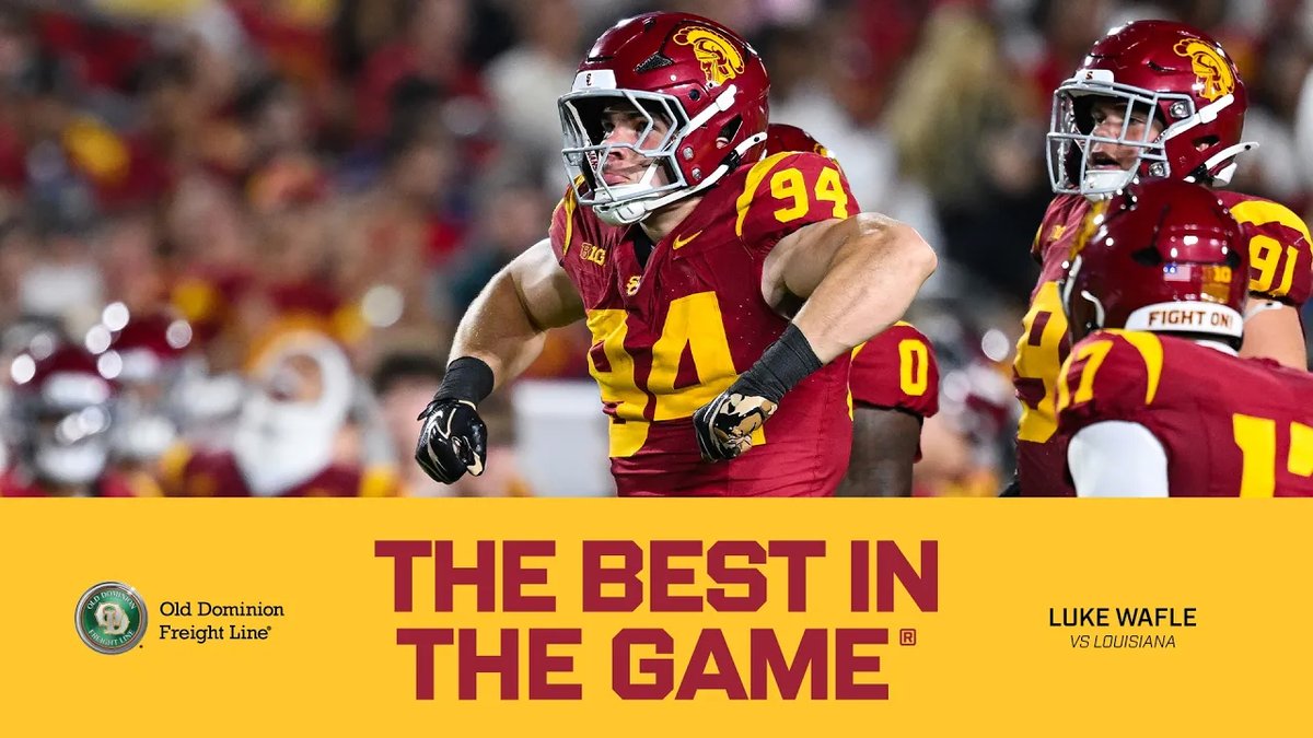 "We're just trying to be the tip of the spear ... to do our job and do everything we can to help the team." Keely Eure caught up with freshman DE Luke Wafle before he heads home to New Jersey for USC Football ✌️'s game at Rutgers this weekend ✌️ ODFL, Inc.