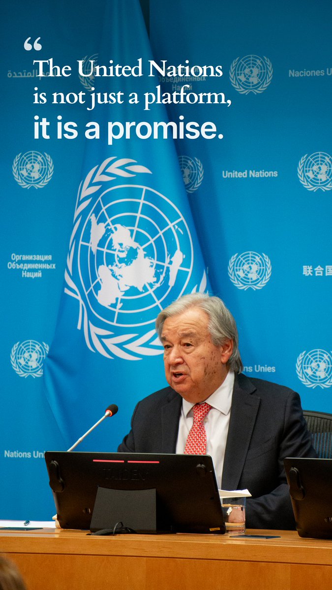 The United Nations is not just a platform, it is a promise. My message to world leaders as they will gather for #UNGA in an era of deep uncertainty: Keep your promises. Live up to the UN Charter. Be true to the ideals you pledged to uphold. Defend international law. Protect human rights. Invest in sustainable and inclusive development. And push for peace.