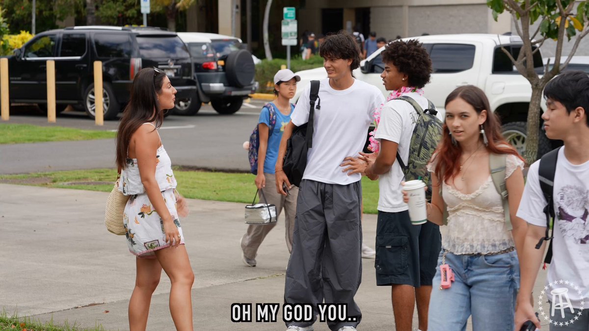 Dani Jackel is on the University of Hawaii's campus to offer up a little hospitality and ask students if they "Wanna Get Lei'd" in her latest prank