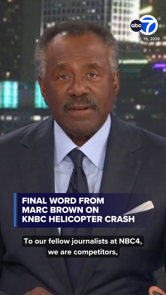 At the end of Eyewitness News at 11pm, ABC7 anchor Marc Brown offered a final word on the difficult evening of reporting on the KNBC helicopter crash Tuesday night.