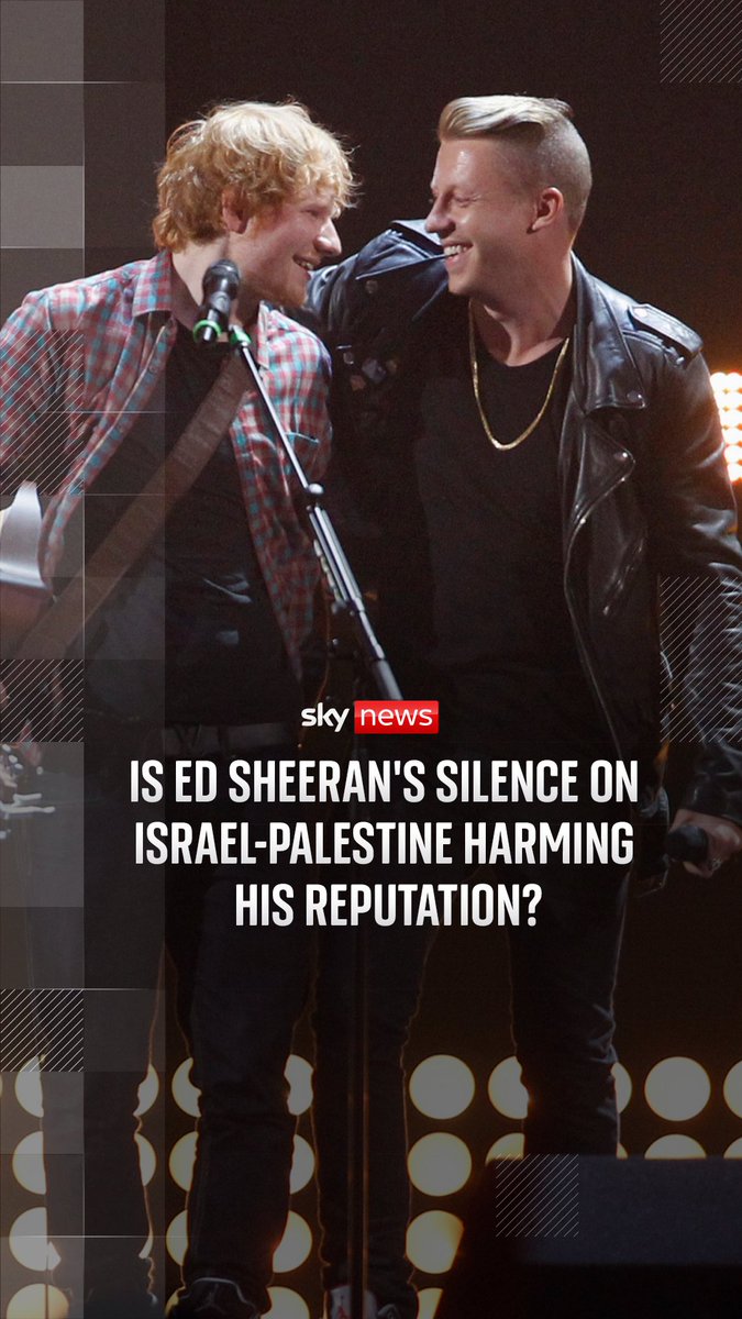 Is Ed Sheeran's silence on Israel-Palestine harming his reputation? All of the artists scheduled to support Ed Sheeran on his upcoming tour have pulled out in protest after Macklemore was removed as his opener over his support for Palestine. Sky’s Phoebe Southworth reports