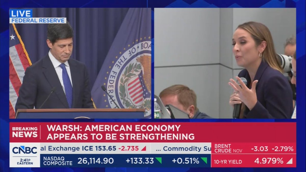 Q: What is your message to Trump who has repeatedly called to cut interest rates, not raise them? Warsh: *laughs* I've got nothing for you
