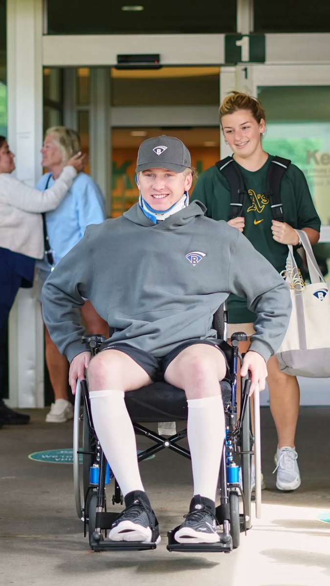 Ryan Lasko, a minor league prospect with the Athletics who was paralyzed in an outfield collision more than two months ago, was cheered by staff after being discharged from an in-patient rehabilitation hospital. #RyanLasko #Athletics #Baseball