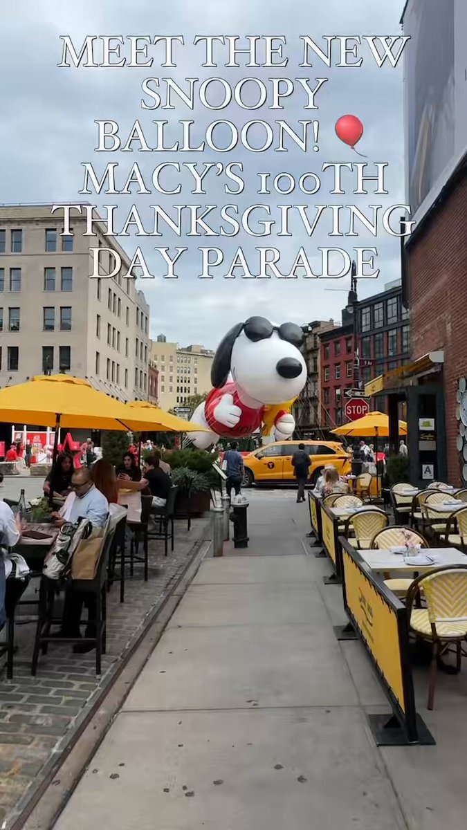 Snoopy has landed in New York City! 🐶🎈 Meet the brand-new Joe Cool Snoopy and Woodstock balloon before its debut in the 100th Macy’s Thanksgiving Day Parade! See it TODAY ONLY until 6 PM at Gansevoort Plaza, 38 Gansevoort St., in the Meatpacking District! 🗽